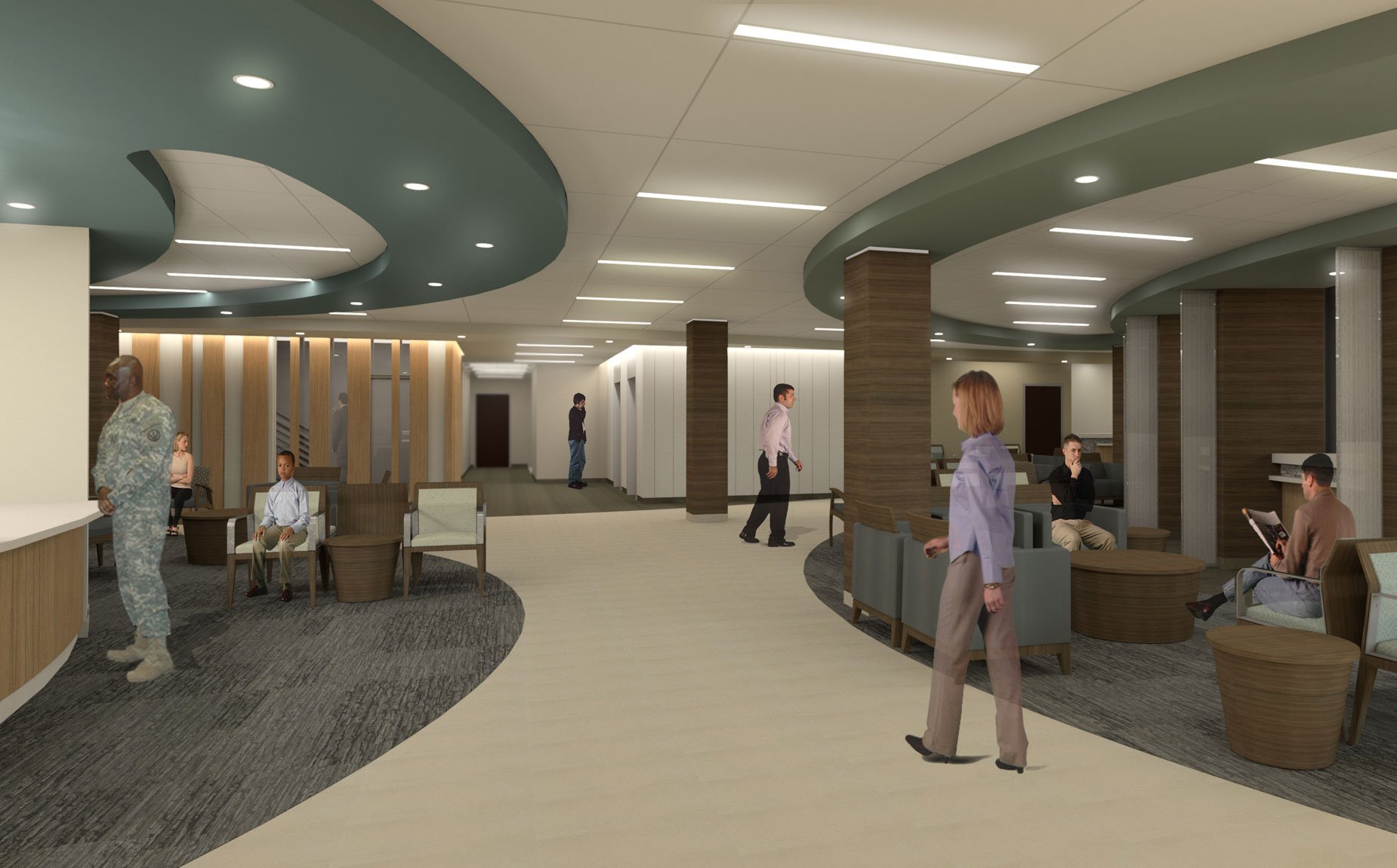 Tyndall Air Force Base Clinic - interior rendering