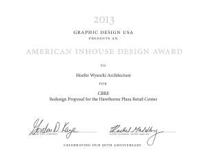 American Inhouse Design Award Certificate